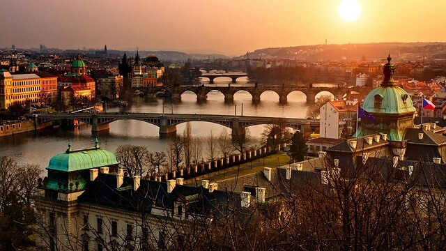 Widok na piękną czeską Pragę